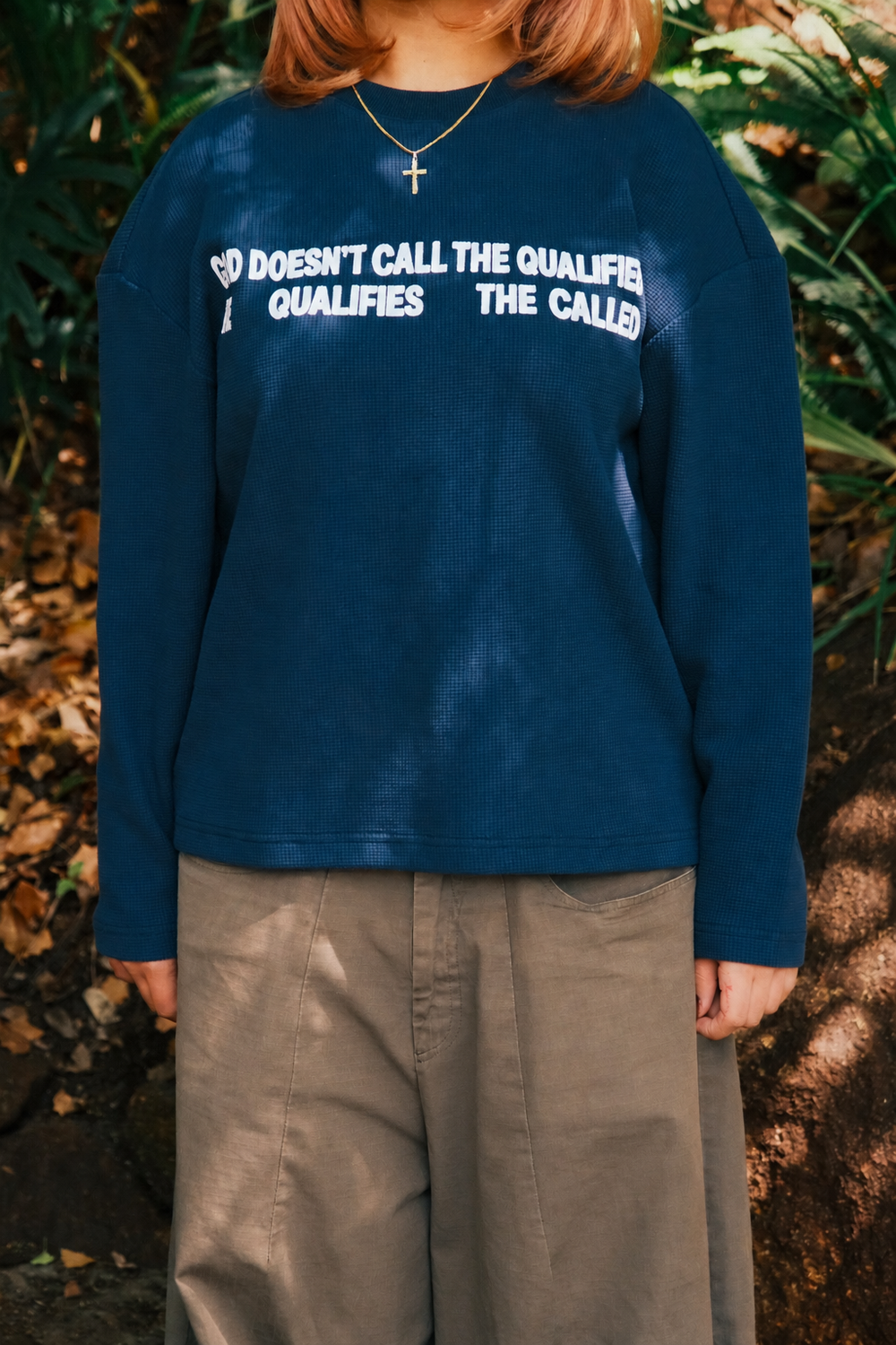 “THE CALL” NAVY BLUE Waffle Knit