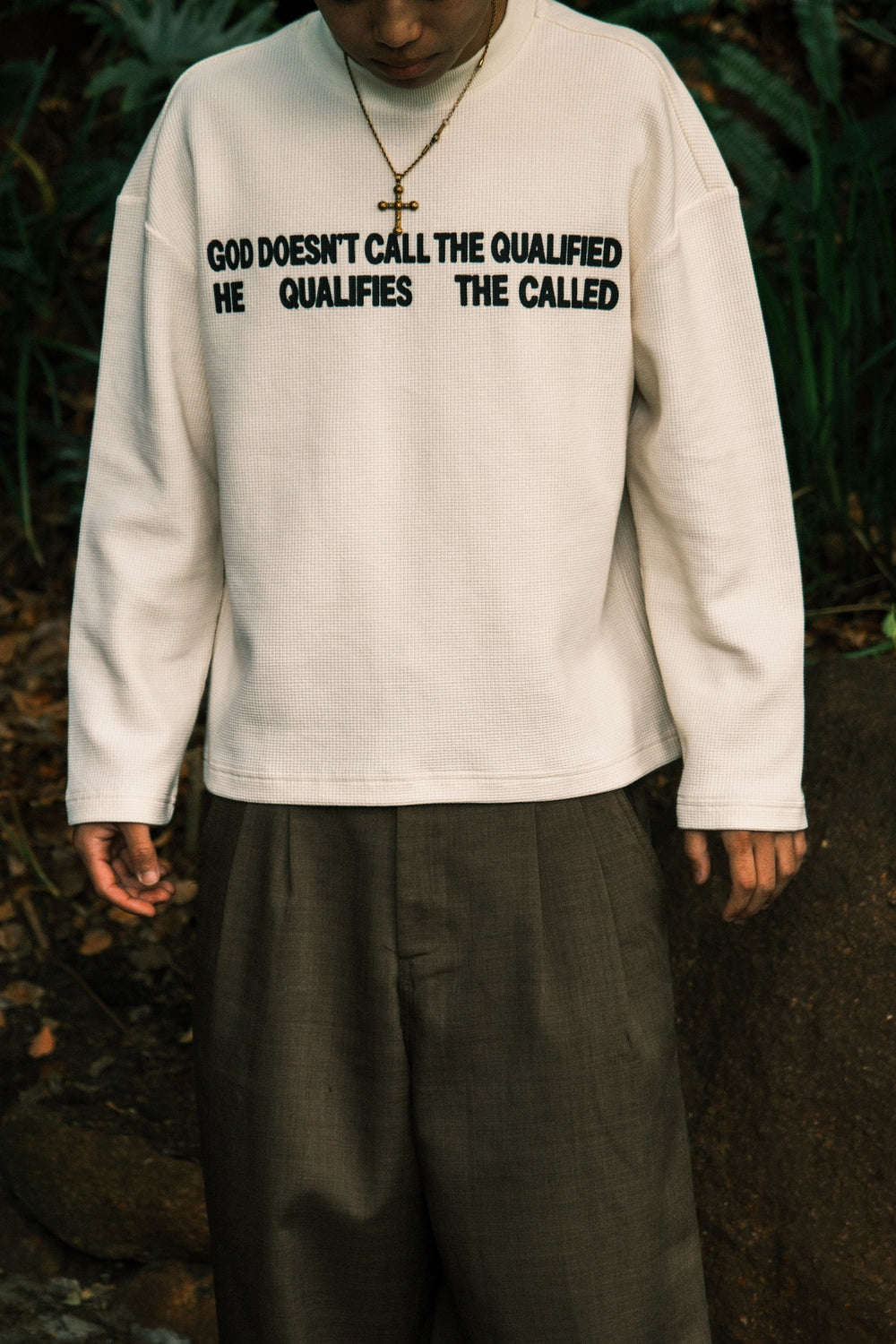 “THE CALL” OFF WHITE Waffle Knit
