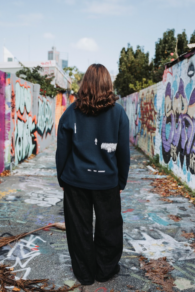 "THE CALL" waffle knit NAVY BLUE