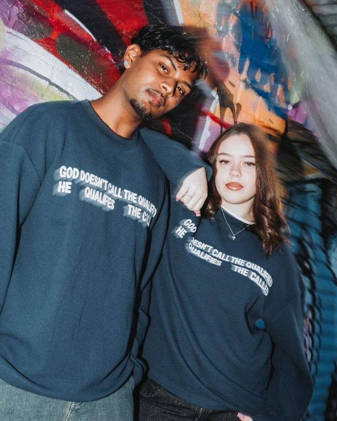 "THE CALL" waffle knit NAVY BLUE