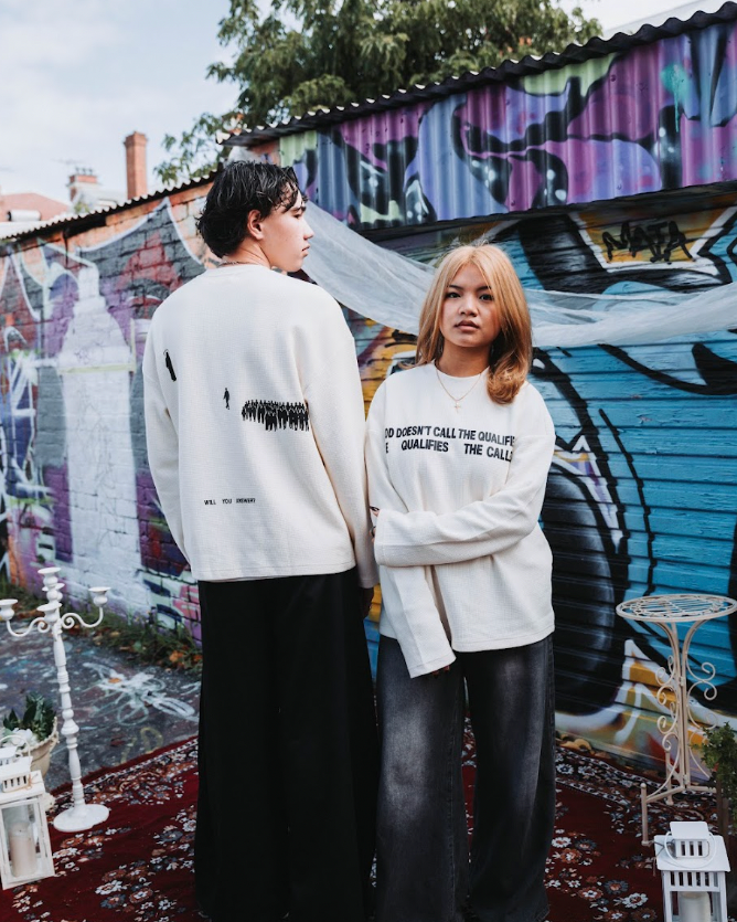 "THE CALL" waffle knit OFF WHITE
