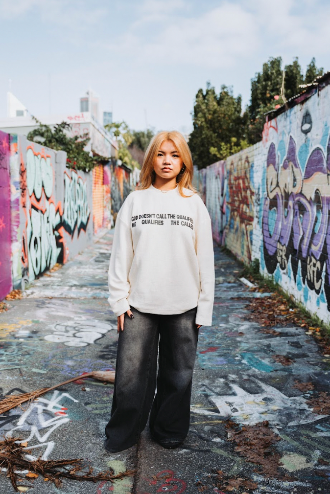 "THE CALL" waffle knit OFF WHITE